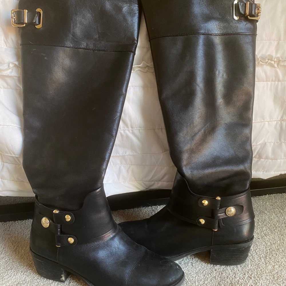 VINCE CAMUTO Over The Knee Black Boots Size 9